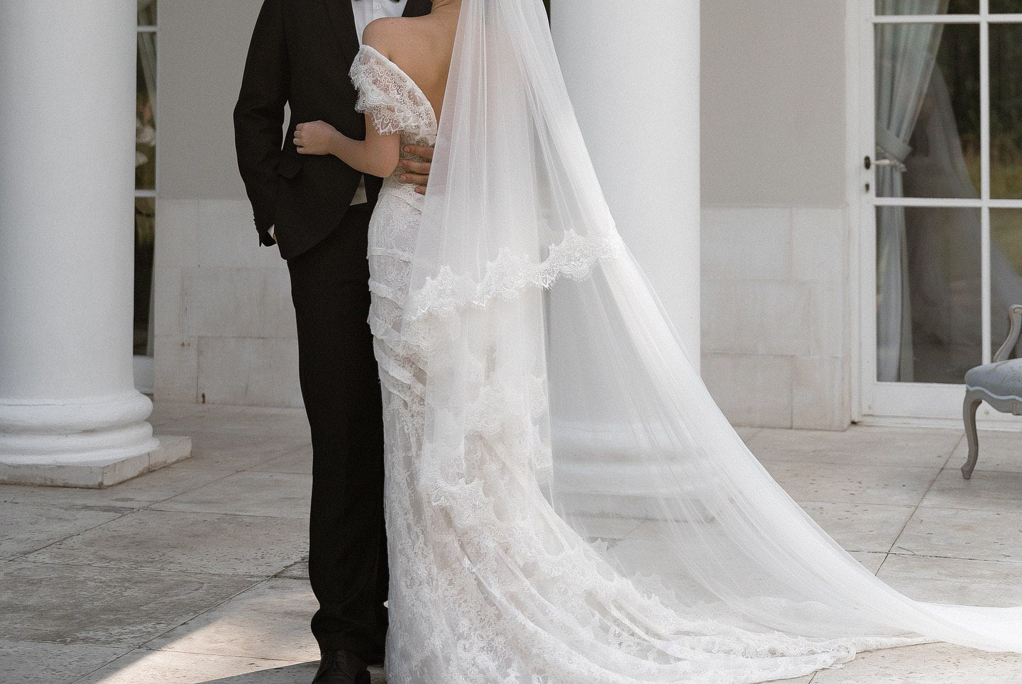 Voile de Mariée Double en Dentelle