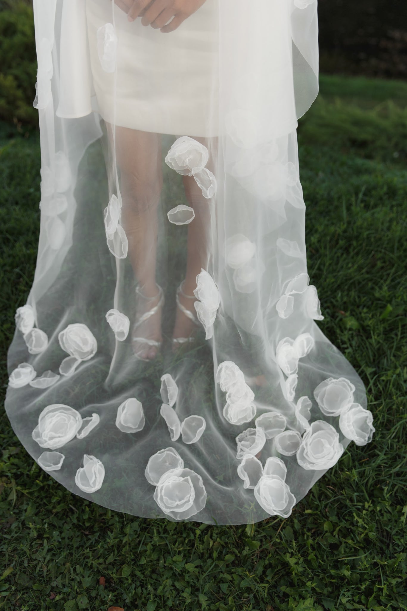 Voile de Mariée à Fleurs d'Organza