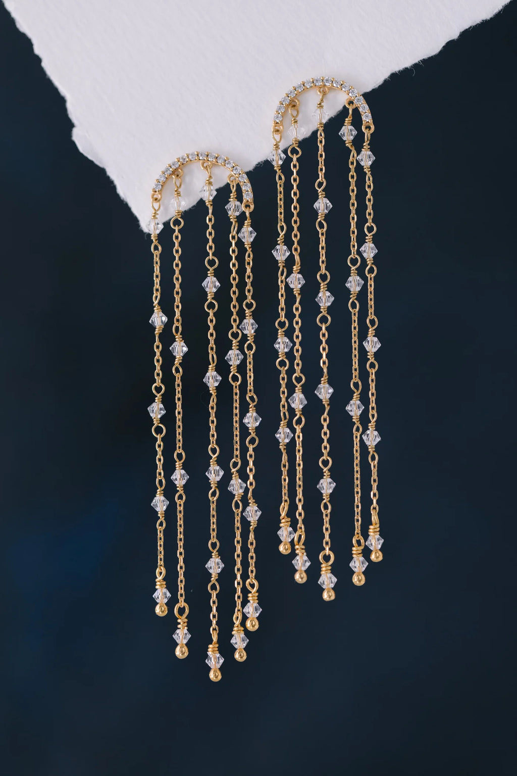 Boucles d’Oreilles "Arielle" : les Boucles de Mariage Pendantes par Excellence.