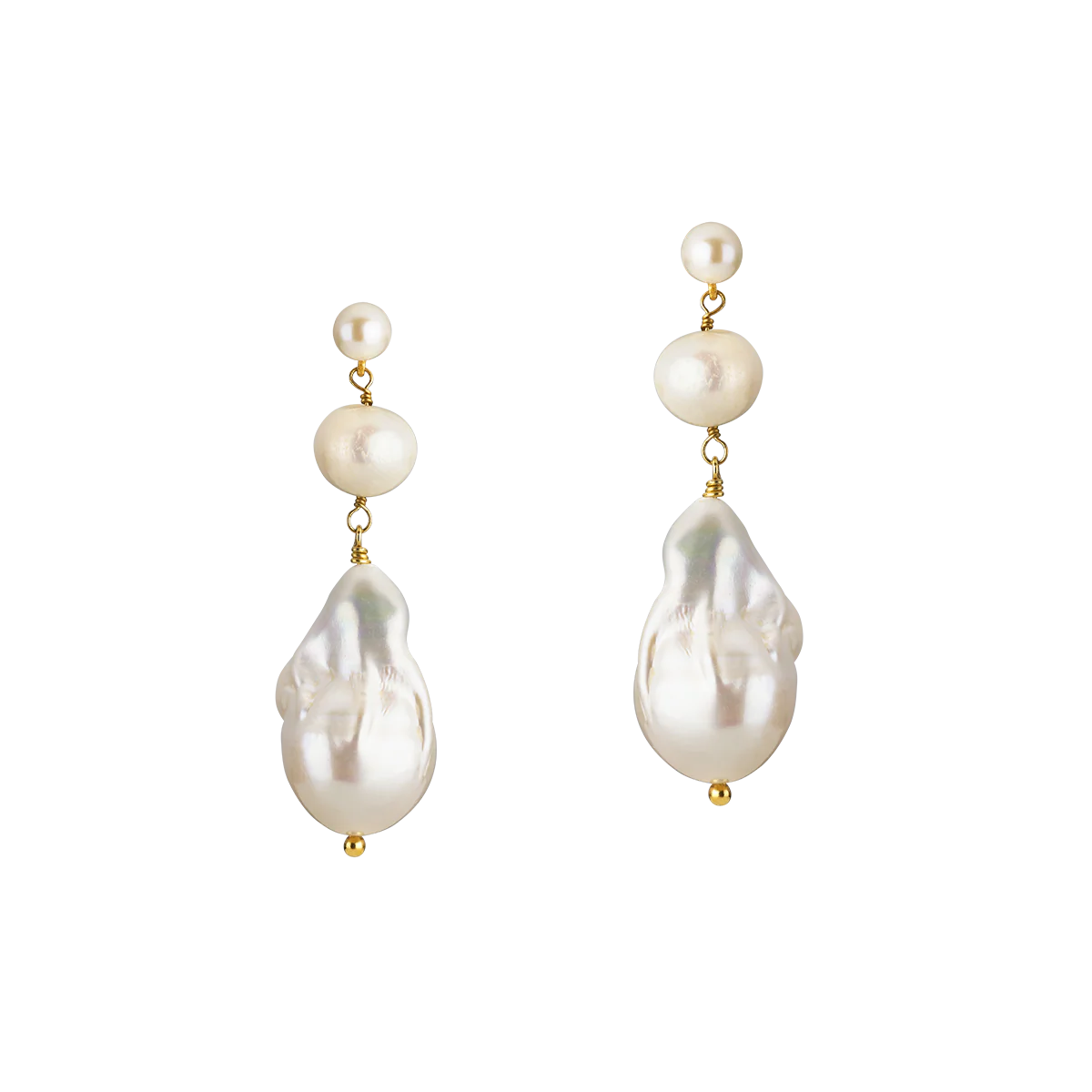 Boucles d’Oreilles "Saltwater Drops" : les Boucles de Mariage à Perle Baroque par Excellence.