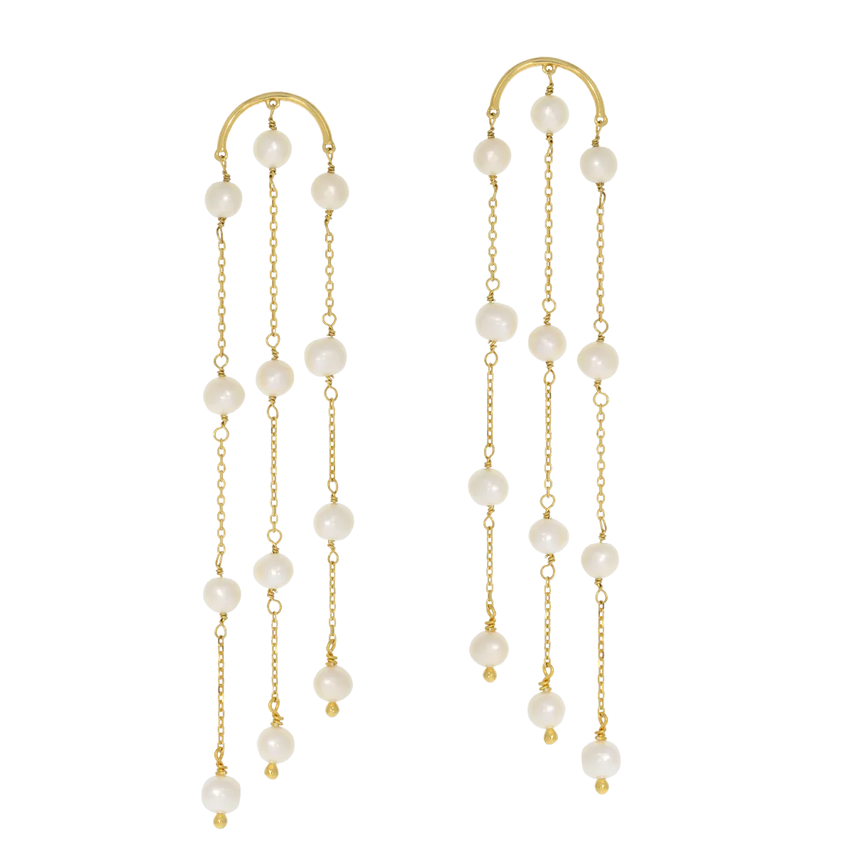 Boucles d’Oreilles "Élisa" : les Boucles de Mariage avec Cascade de Perles par Excellence.