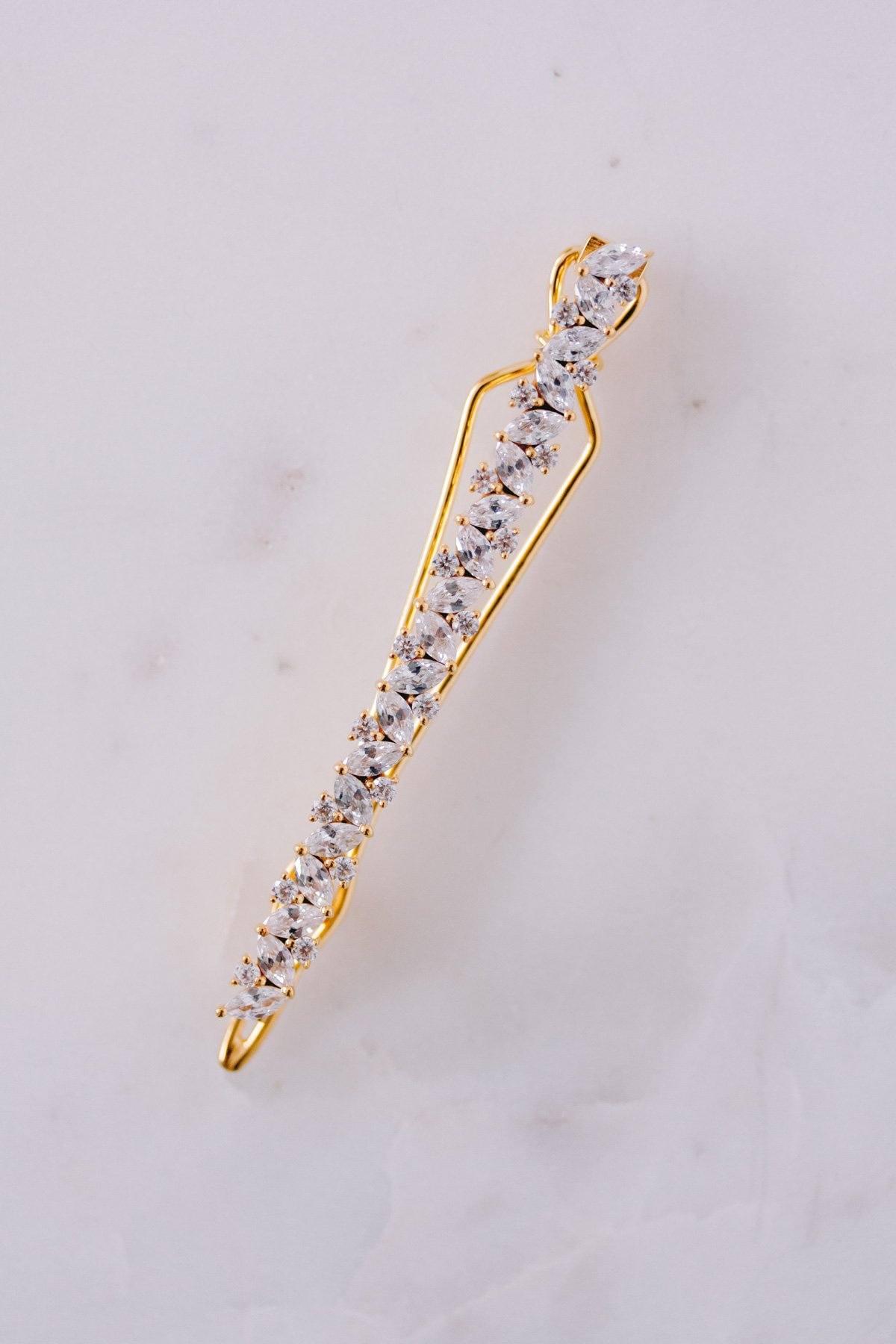 Barrette "Maid of Honour" : la Barrette de Mariage avec Cristaux de Zircone par Excellence.