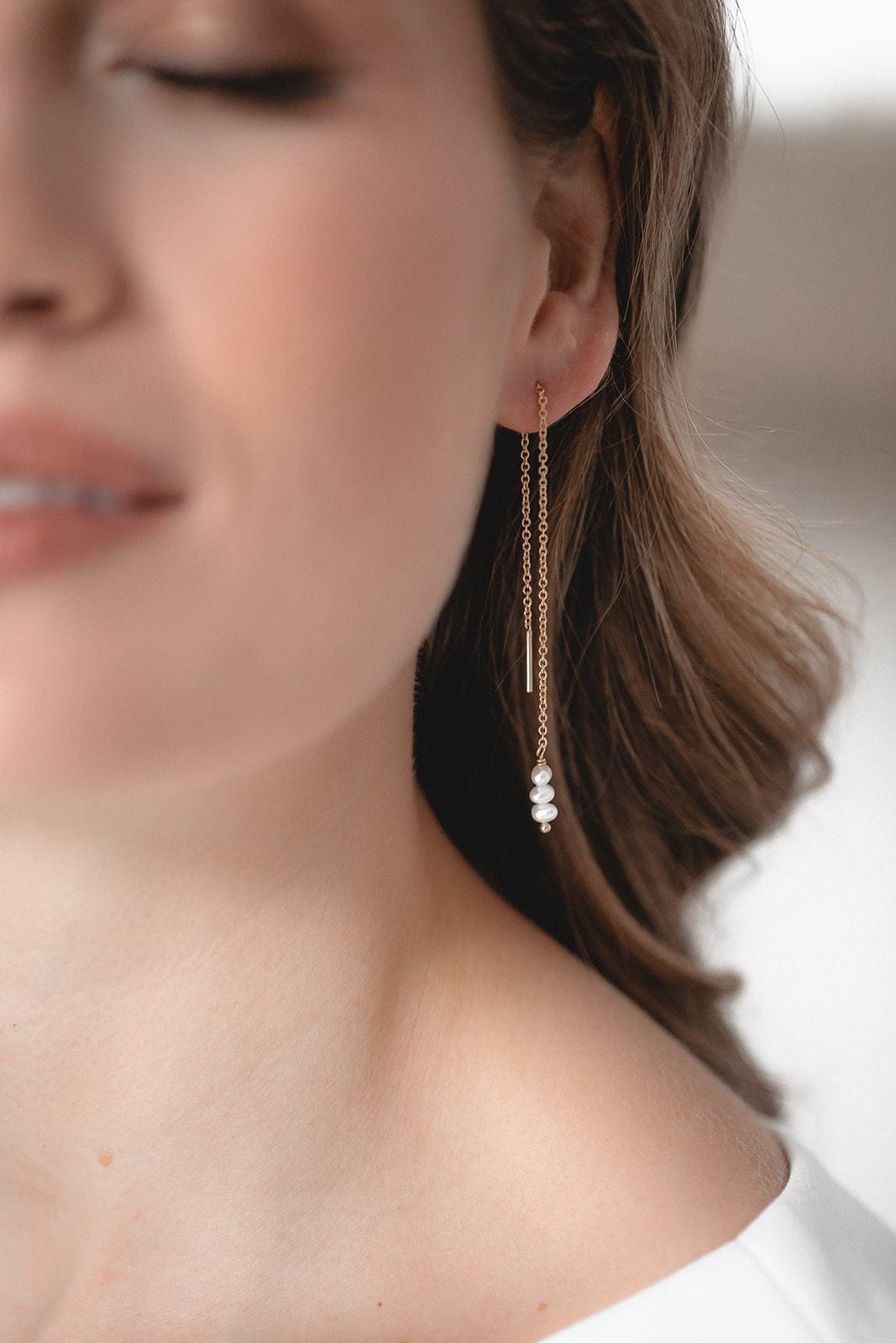 Boucles d'Oreilles "Perfect Match" : les Boucles de Mariage avec Perles par Excellence.