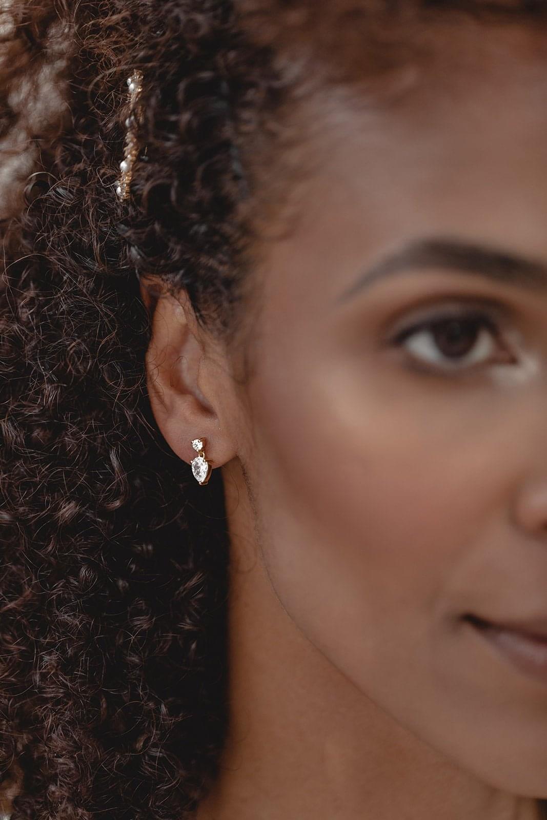 Boucles d'Oreilles "Polaris" : les Boucles de Mariage en Cristal par Excellence.