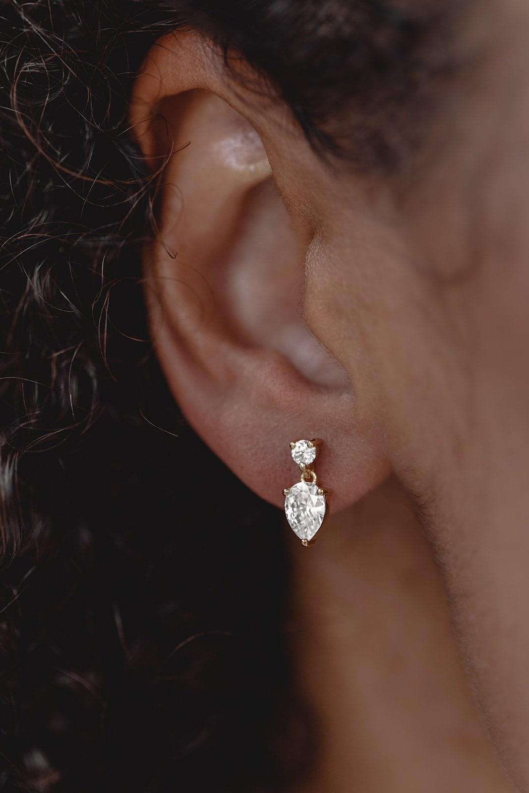 Boucles d'Oreilles "Polaris" : les Boucles de Mariage en Cristal par Excellence.