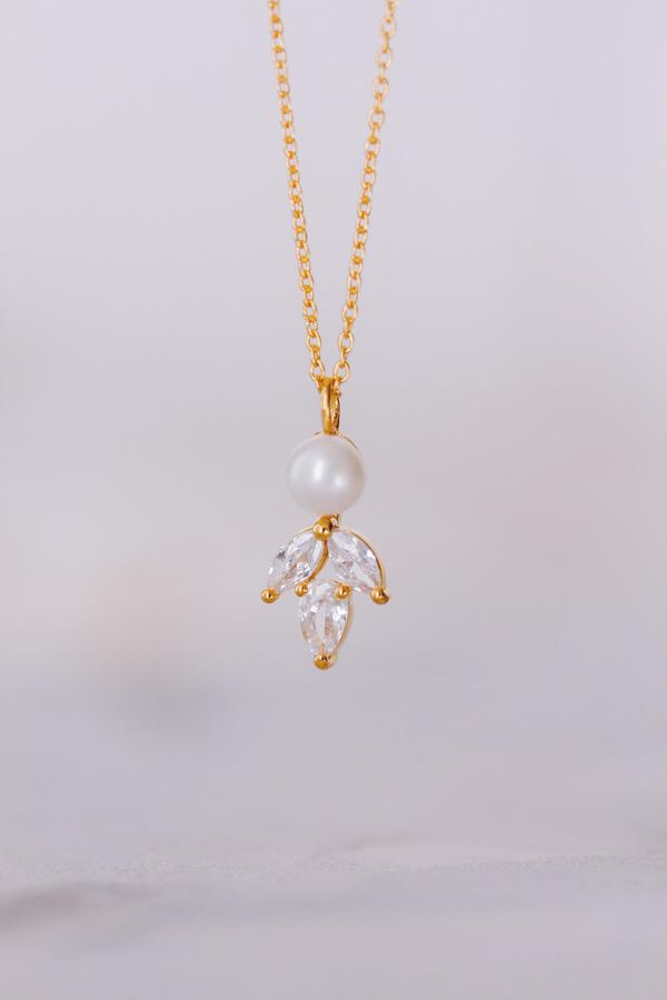 Collier Pendentif Perle et Cristal "Simply Delightful" Collier Juvelan