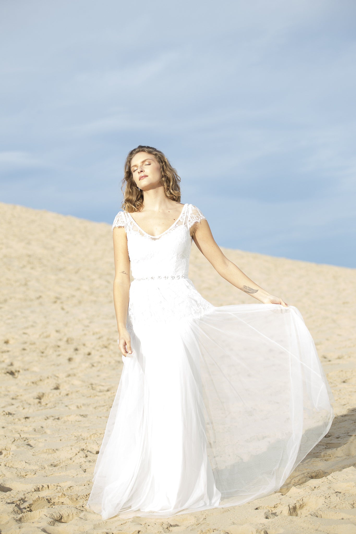 Héléna avec manches Robe de mariée Les filles fidèles