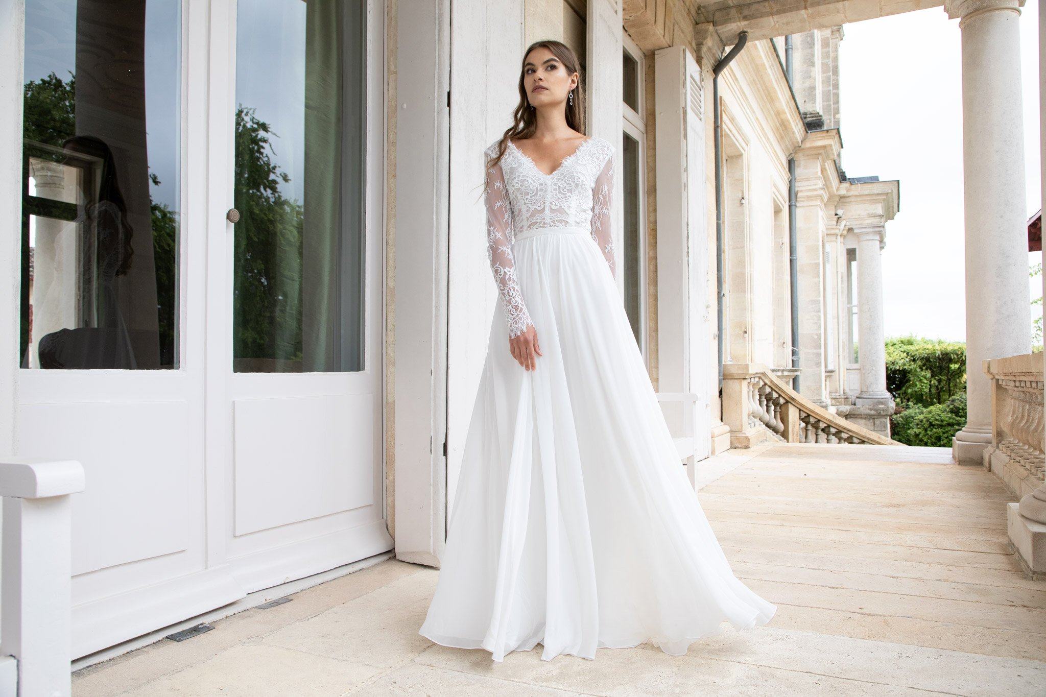Titania à manches longues Robe de mariée Les filles fidèles