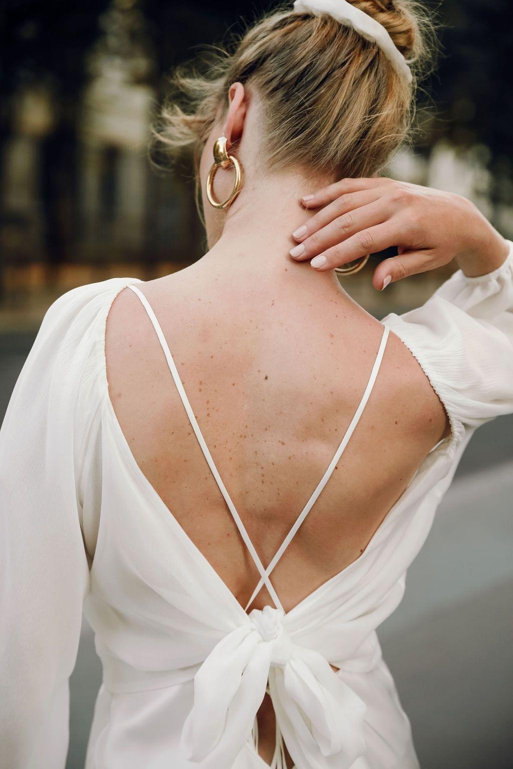 Blouse Bonnie : la Blouse de Mariage en Crêpe par Excellence.