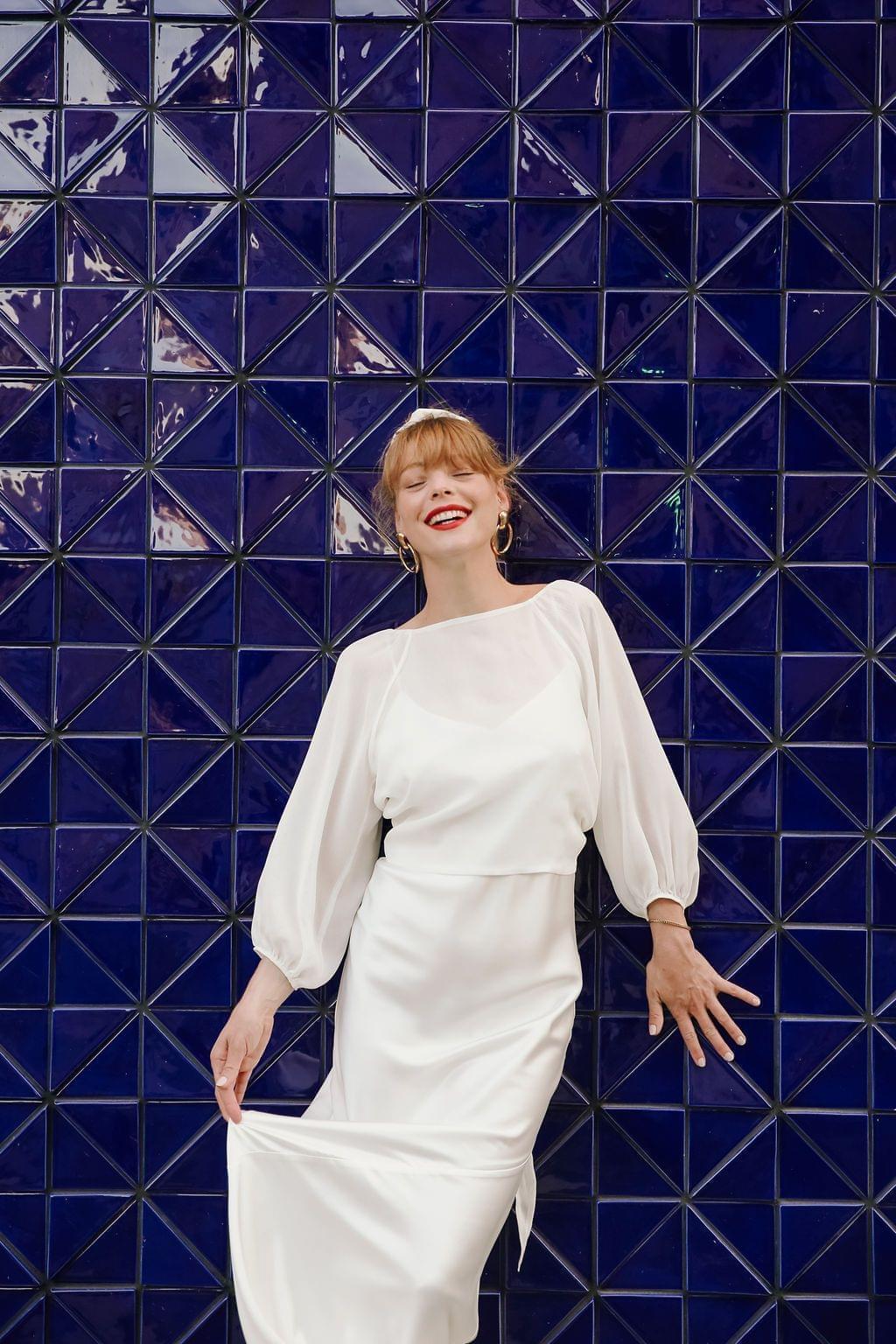 Blouse Bonnie : la Blouse de Mariage en Crêpe par Excellence.