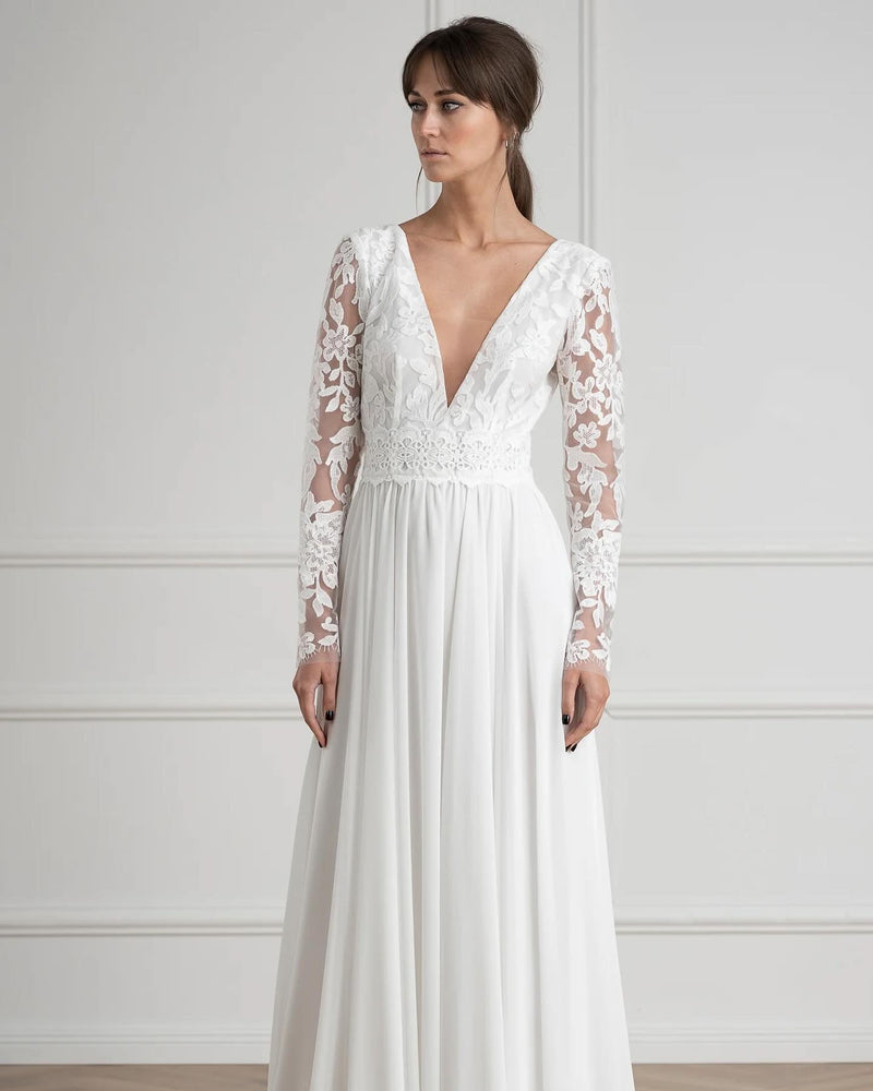 21 Robes de Mariée Bohème avec Manches [Paris / Bordeaux / Nice]