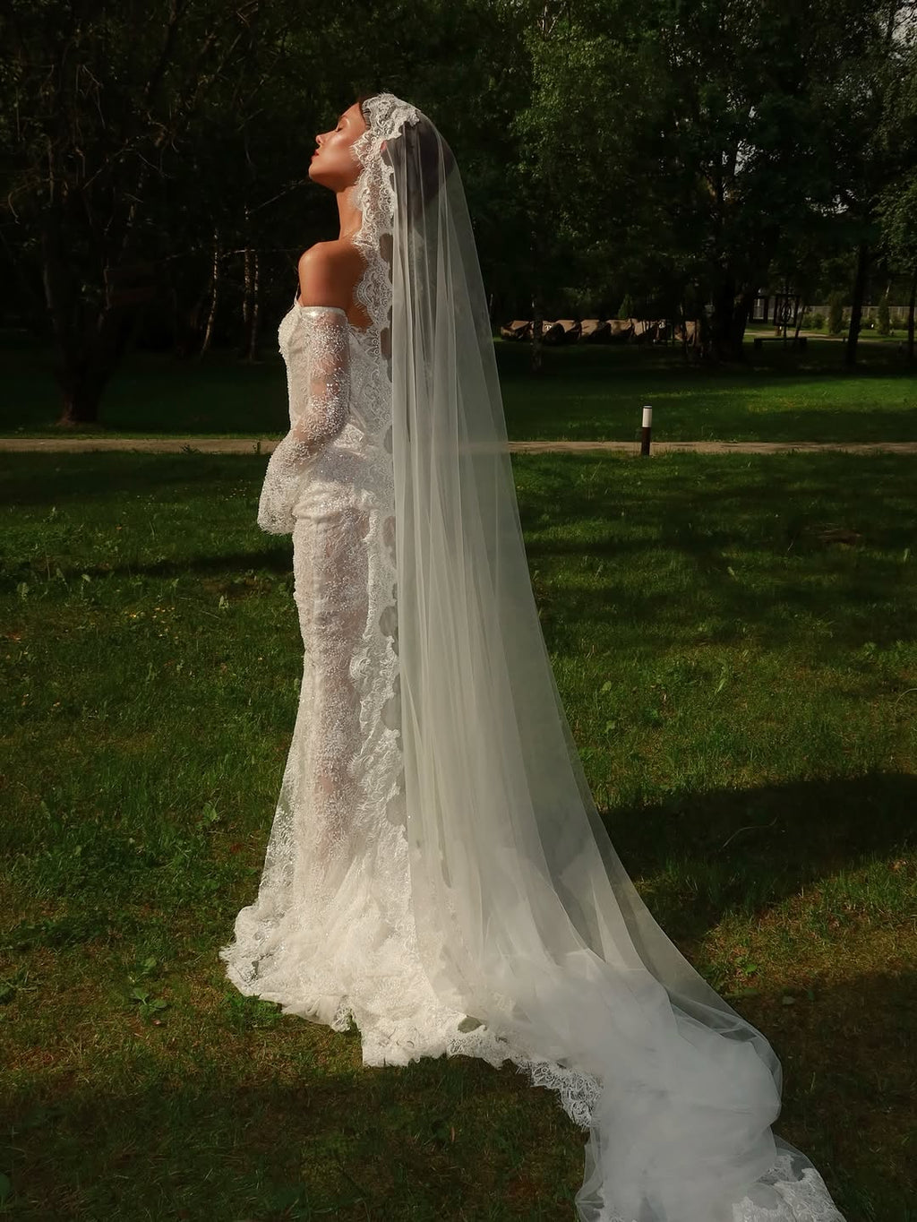 Voile de Mariée Dentelle à Mantille