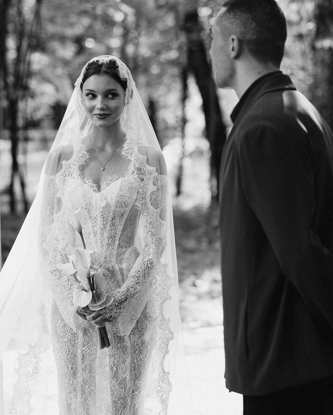Voile de Mariée Dentelle à Mantille