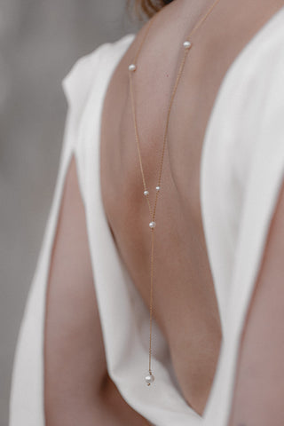 Collier de Dos "Sea Love" : le Collier de Dos de Mariage avec Perle par Excellence.