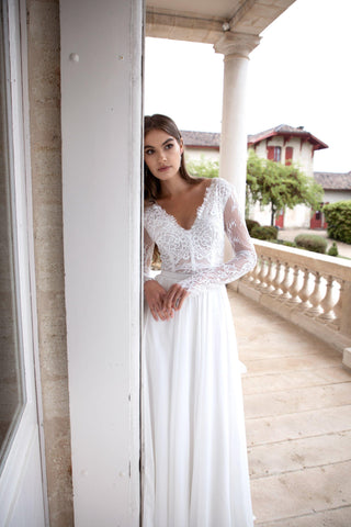 Titania à manches longues Robe de mariée Les filles fidèles